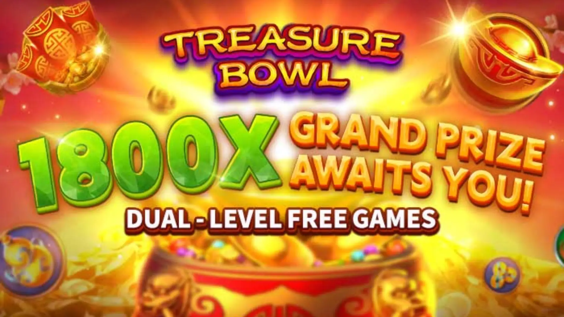 Multiplicadores Treasure Bowl 78955 - 7777x Máximo com Tigela Dourada